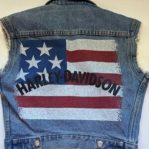 Harley Davidson denim vest. Original Harley gear.